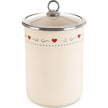 Dóza na potraviny NÁDOBA NA POTRAVINY SE SKLENĚNOU POKLICÍ KRÉMOVÁ TONCA 1,9 L