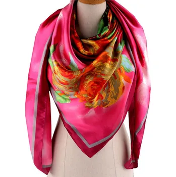 Deštník Velký saténový šátek s květy 130x135 cm pink 1 ks