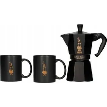Moka konvice BIALETTI SADA MOKA KONVIČKA 6 ŠÁLKŮ ČERNÁ + 2 HRNÍČKY