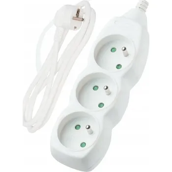 Napájecí kabel Prodlužovací Kabel se 3 zásuvkami, bílý, 5 m, Onnline