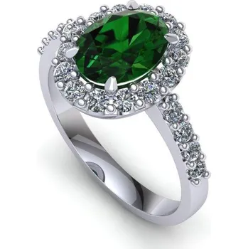 Prsten Prsten s turmalínem a brilianty PK21006 Materiál: Bílé zlato 14kt, Velikost: 62