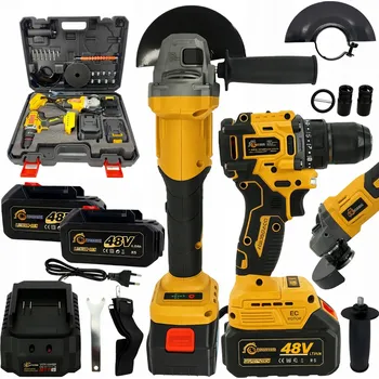 Sada akumulátorového nářadí 48V: rázový utahovák, úhlová bruska, aku šroubovák
