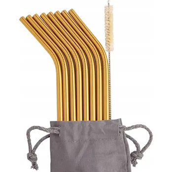 Vrták Kovová brčka Gold zahnuté 8ks + čistič + sáček