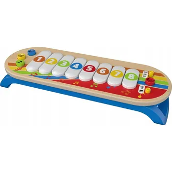 Dřevěná hračka Dřevěný xylofon Playtive, pestrobarevný, 12 m +