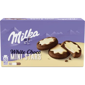 Milka ChocoMinis mléčná náplň a bílá čokoláda 150g exp 4/26 (Kartonové balení : 16 ks)
