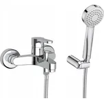 Jednopáková nástěnná vanová a sprchová baterie Roca AROLA, stříbrná