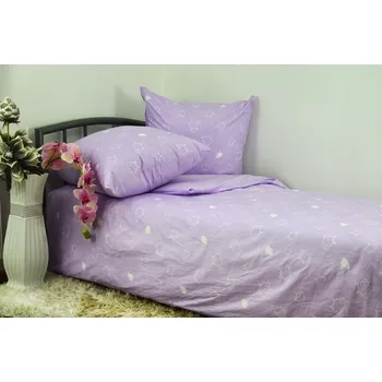 Povlečení Povlečení 100% bavlna 160x200 oboustranná jehňátka-károvaná fialová 2085 KOBI