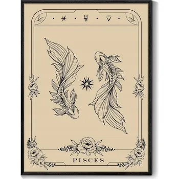 Obraz Obraz na plátně Černý Rám 40x60 cm Gotická Dekorace s Motivem Tarotu