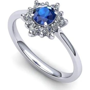 Prsten Prsten se safírem a diamanty ve tvaru hvězdičky PK21002 Materiál: Bílé zlato 14kt, Velikost: 45
