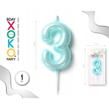 Dortová svíčka Narozeninová svíčka číslice 3 – dekorace na dort