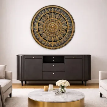 Obraz Zlato-černá mandala na zeď - Royal | DUBLEZ