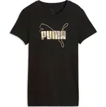 Dámské triko Puma ESSENTIALS LOGO LAB METALLIC TEE L Černá, Zlatá