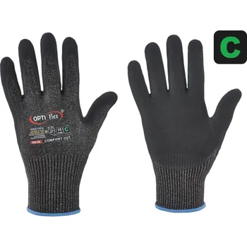 Pracovní rukavice PRAPOR COMFORT CUT / Bezešvé protiřezné máčené rukavice - černá 10