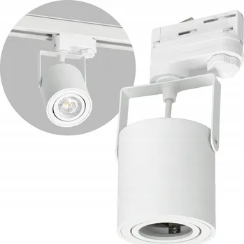 Bodové svítidlo Bílý lištový reflektor Spot s paticí GU10 pro lištový systém, nastavitelný