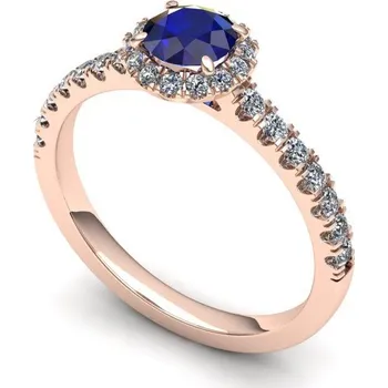 Prsten Zásnubní prsten s modrým safírem a brilianty PZB20072 Materiál: Bílé zlato 14kt, Velikost: 57