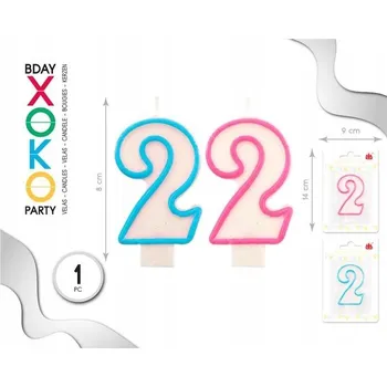 Dortová svíčka Svíčka číslice 2 – dekorace na dort