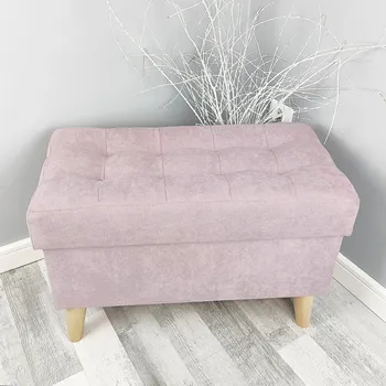 Taburet Taburet s úložným prostorem Florencie 60 × 30 cm, světle růžový Soro 61