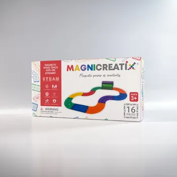 ostatní stavebnice Magnetické Stavebnice PRODLOUŽENÍ ZATÁČENÍ ZÁVODNÍ DRÁHA 16 ks MAGNICREATIX