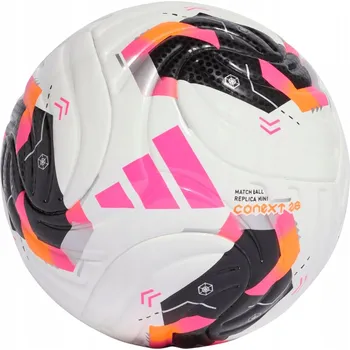 Fotbalový míč FOTBALOVÝ MÍČ ADIDAS CONEXT 26 MINI BÍLO-ČERNO-RŮŽOVÝ KE5868 vel. 1