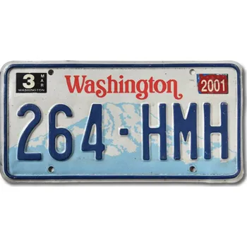 Plechová cedule Americká SPZ Washington Mountain 2001 264-HMH