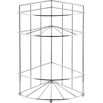 police Rohová koupelnová polička CARL SILVER 18,5x26 cm stříbrná