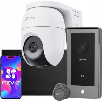 IP kamera SADA VIDEOVRÁTNÍKU CP5 WIFI EZVIZ DVOUDRÁTOVÝ ČTEČKA KLÍČENKY KAMERA CB8c 4MP