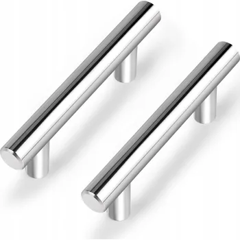 Nábytková úchytka reling pro zásuvky a skříňky, stříbrná barva, ocel, 6 ks, 256 mm