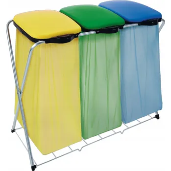 Odpadkový koš Stojan na pytle Artex kovový výklopný 3-komorový 360 l vícebarevný