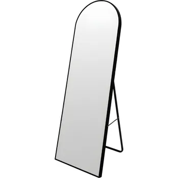 Zrcadlo ZRCADLO STOJÍCÍ KOVOVÝ RÁM ČERNÝ 150 X 50 CM PROTI ROZSTŘIKU