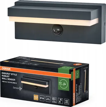 Nástěnné svítidlo OSRAM LED nástěnné svítidlo Endura Style s odolným senzorem, 12,5 W, teplá bílá