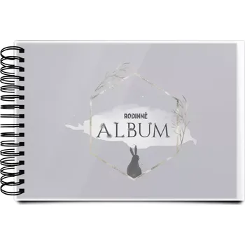 Fotokniha Plexi album s kroužkovou vazbou Zajíc ve zlatém šestiúhelníku