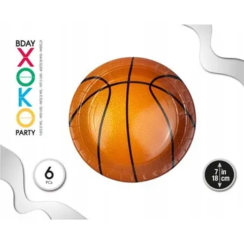 Talíř Papírový talíř - motiv basketbalu, průměr 18 cm
