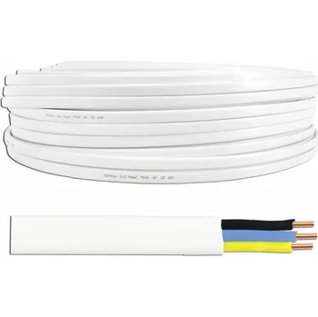 elektrický kabel Kabel plochý elektrický instalační 450/750V YDYp 3x1,5 Polský 1m