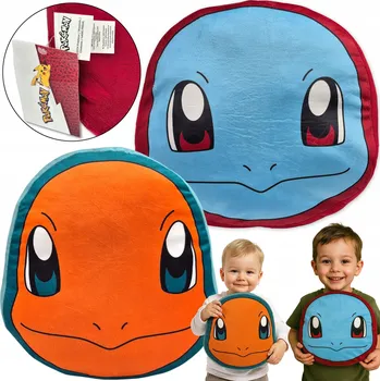Polštář SADA dvou POLŠTÁŘŮ Pokémon CHARMANDER a SQUIRTLE, velurové, originální