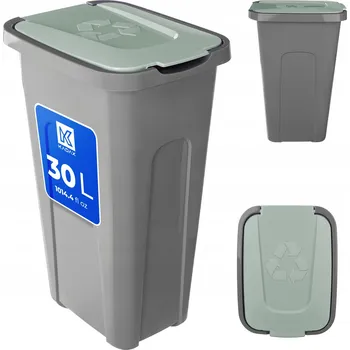 Odpadkový koš ODPADKOVÝ KOŠ NÁDOBA NA TŘÍDĚNÝ ODPAD 30L KYBLÍK POPELNICE S VÍKEM