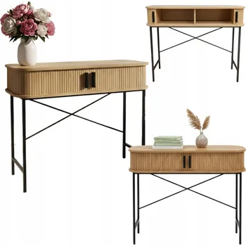 Konferenční stolek Konzolový Stolek EDAXO odstíny hnědé matné 100 x 80,5 x 35 cm