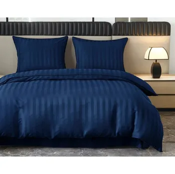 Povlečení Povlečení 160x200 tmavě Damašek pruhy s lemováním klasická silná