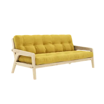 Pohovka KARUP DESIGN Dřevěná rozkládací pohovka GRAB hořčičná 204 cm 132101514