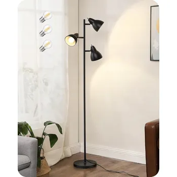 Stojací lampa Stojací lampa 163 cm, stmívatelná, 3 klece, E27, černá, retro EDISHINE