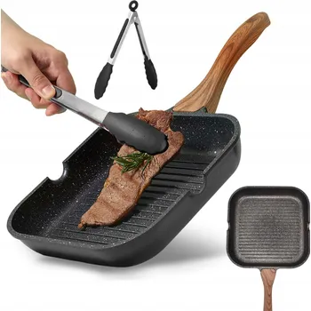 Pánev Grilovací pánev Pánev na steaky Čtvercová pánev s drážkami 28 cm