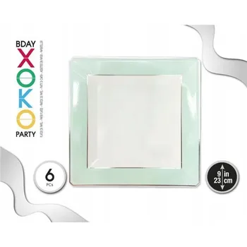 Talíř Papírový talíř čtvercový zelený - 23 cm