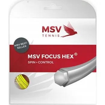 Struna na výplet tenisové rakety Tenisový výplet MSV Focus Hex 1,23 mm / 12 m žlutý