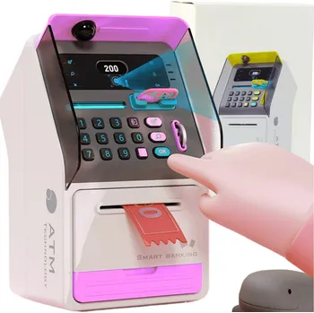 Pokladnička Pokladnička Sejf s PIN kódem pro děti, bankomat na bankovky, učení spoření