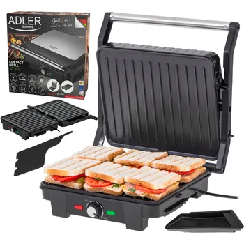 Zahradní gril Elektrický gril Adler AD 3051 stříbrný/šedý 2800 W s nepřilnavým povrchem