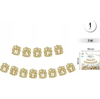 Party dekorace Zlatý narozeninový banner s třpytkami - dekorace na oslavu