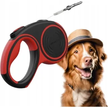 Vodítko pro psa VODÍTKO AUTOMATICKÁ PRO PSA páska 5 m (L) do 36 kg červená DOGNESS LIBERTY