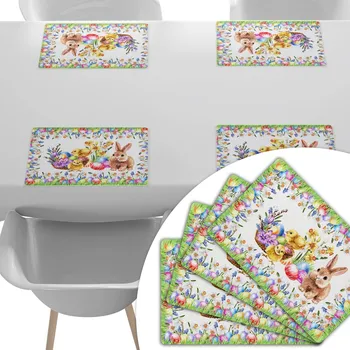 prostírání VELIKONOČNÍ PROSTÍRÁNÍ NA STŮL POD TALÍŘE 4 KS, ODOLNÉ PROTI SKVRNÁM, 45x30 CM