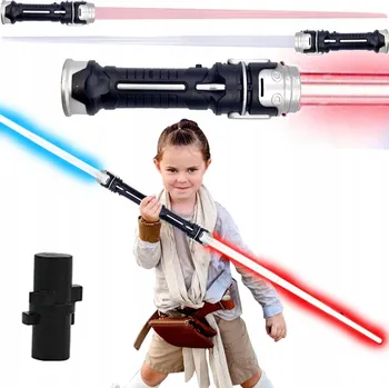 Dětská zbraň SVĚTELNÝ MEČ DLOUHÝ DVOJITÝ HVĚZDNÉ VÁLKY 132CM 2 MEČE BOJOVNÍK SVÍTÍ