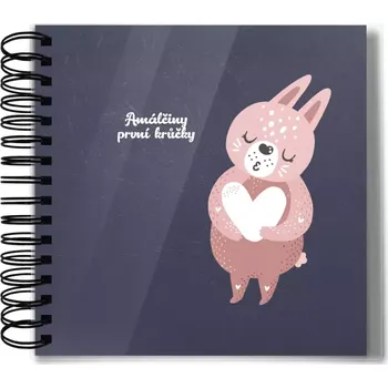 Fotokniha Plexi album s kroužkovou vazbou První krůčky se jménem - zajíček