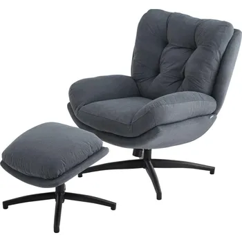 Křeslo Otočné křeslo s podnožkou ROYAL šedé